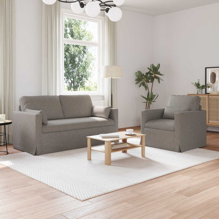 Sofa Sæt 2 pcs Gråbrun 158 x 78 x 80 cm Stof