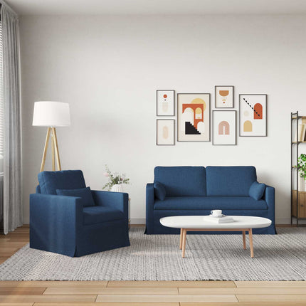 Sofa Sæt 2 pcs Blå 158 x 78 x 80 cm Stof