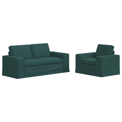 Sofa Sæt 2 pcs Mørkegrøn 182 x 80 x 82 cm Stof