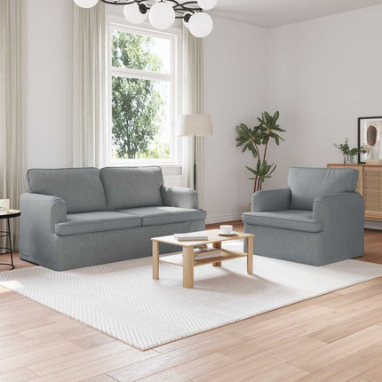 Sofa Sæt 2 pcs Lysegrå 162 x 80 x 85 cm Stof