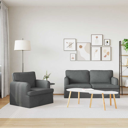Sofa Sæt 2 pcs Mørkegrå 162 x 80 x 85 cm Stof