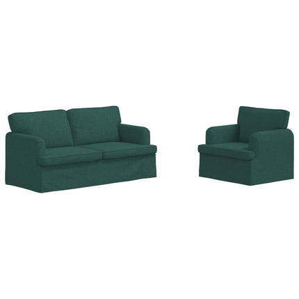 Sofa Sæt 2 pcs Mørkegrøn 162 x 80 x 85 cm Stof