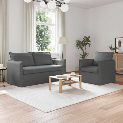 Sofa Sæt 2 pcs Mørkegrå 156 x 82 x 85 cm Stof