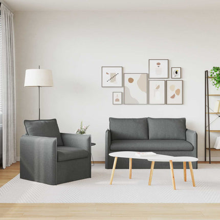 Sofa Sæt 2 pcs Mørkegrå 156 x 82 x 85 cm Stof