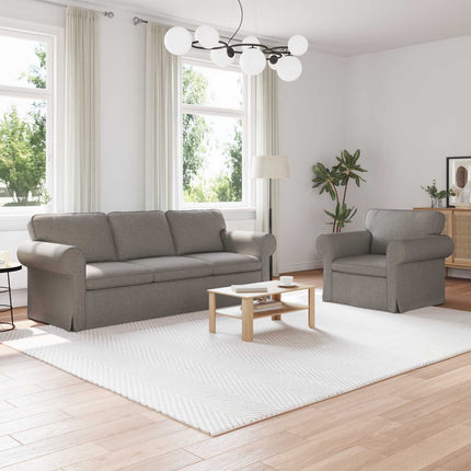 Sofa Sæt 2 pcs Gråbrun 215 x 82 x 80 cm Stof