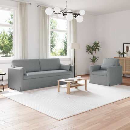 Sofa Sæt 2 pcs Lysegrå 198 x 78 x 80 cm Stof