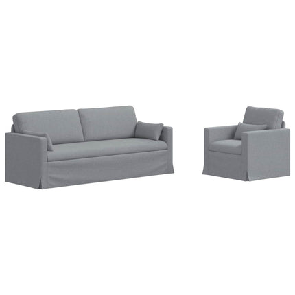 Sofa Sæt 2 pcs Lysegrå 198 x 78 x 80 cm Stof