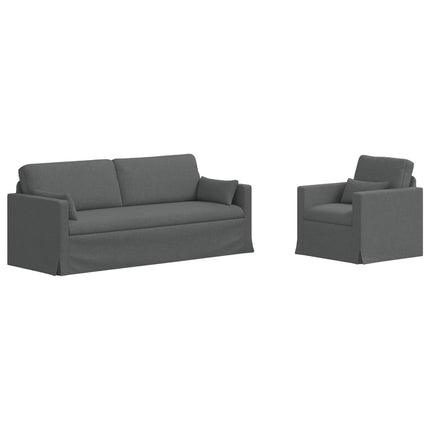 Sofa Sæt 2 pcs Mørkegrå 198 x 78 x 80 cm Stof