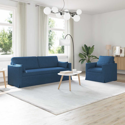 Sofa Sæt 2 pcs Blå 198 x 78 x 80 cm Stof