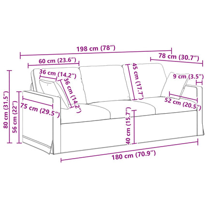 Sofa Sæt 2 pcs Sort 198 x 78 x 80 cm Fløjl