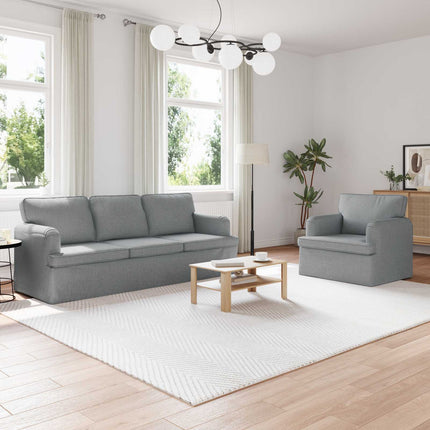 Sofa Sæt 2 pcs Lysegrå 201 x 80 x 85 cm Stof