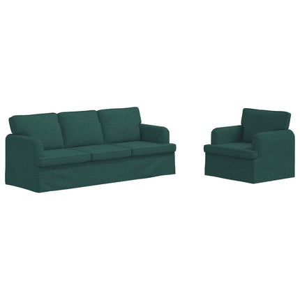 Sofa Sæt 2 pcs Mørkegrøn 201 x 80 x 85 cm Stof