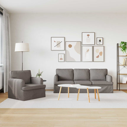 Sofa Sæt 2 pcs Gråbrun 201 x 80 x 85 cm Stof