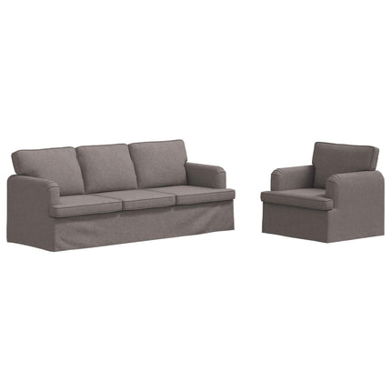 Sofa Sæt 2 pcs Gråbrun 201 x 80 x 85 cm Stof