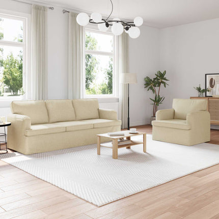 Sofa Sæt 2 pcs Creme 201 x 80 x 85 cm Stof