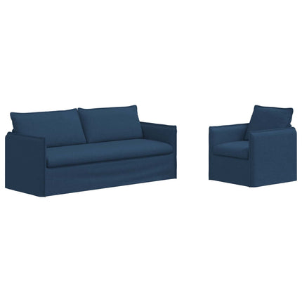 Sofa Sæt 2 pcs Blå 196 x 82 x 85 cm Stof