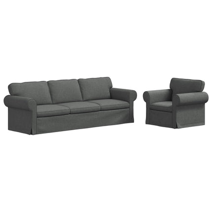 Sofa Sæt 2 stk. Mørkegrå Stof