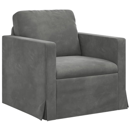 Sofa Sæt 2 pcs Mørkegrå 228 x 78 x 80 cm Fløjl