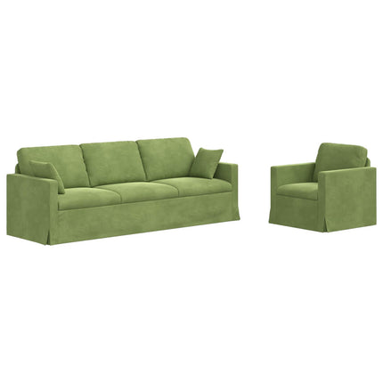 Sofa Sæt 2 pcs Lys grøn 228 x 78 x 80 cm Fløjl
