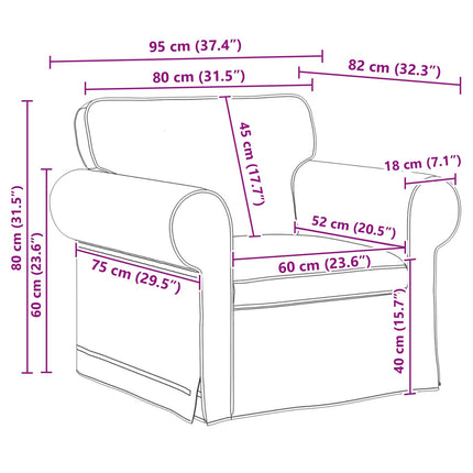 Sofa Sort 95 x 82 x 80 cm Stof