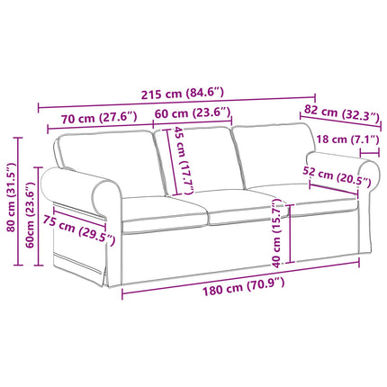 Sofa Mørkegrøn 215 x 82 x 80 cm Stof