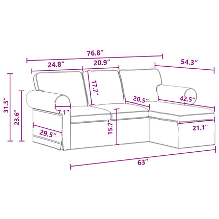 Sofa Mørkegrå 195 x 138 x 80 cm Stof