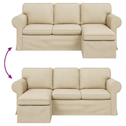 Sofa Creme 195 x 138 x 80 cm Stof