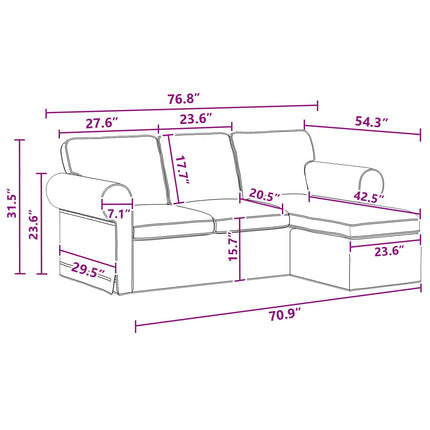 Sofa Mørkegrå 215 x 138 x 80 cm Stof