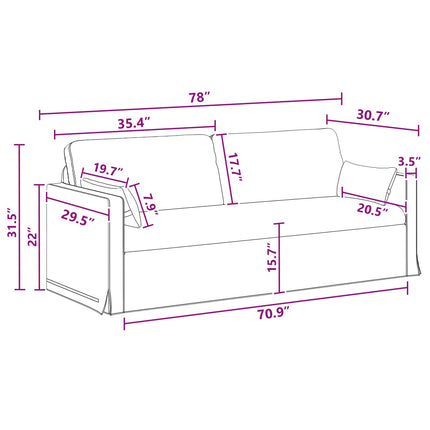 Sofa Mørkegrå 158 x 78 x 80 cm Stof