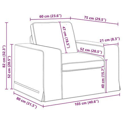 Sofa Blå 103 x 80 x 82 cm Stof