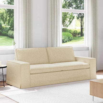Sofa Creme 222 x 80 x 82 cm Stof