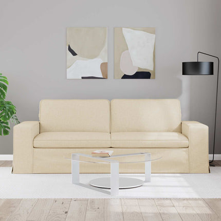 Sofa Creme 222 x 80 x 82 cm Stof