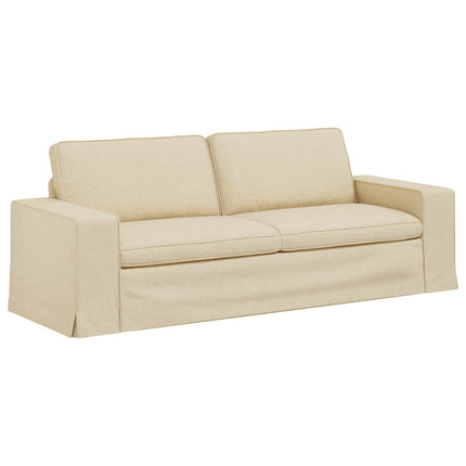 Sofa Creme 222 x 80 x 82 cm Stof