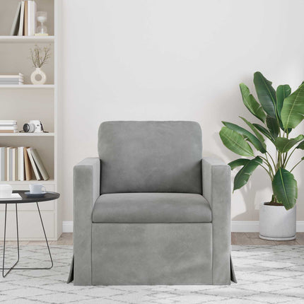 Sofa Lysegrå 78 x 78 x 80 cm Fløjl