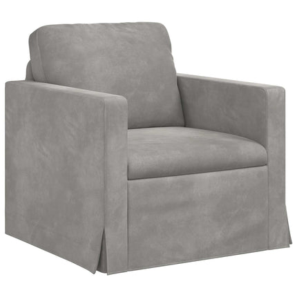 Sofa Lysegrå 78 x 78 x 80 cm Fløjl
