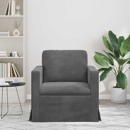 Sofa Mørkegrå 78 x 78 x 80 cm Fløjl