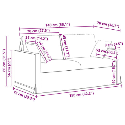Sofa Mørkegrå 158 x 78 x 80 cm Fløjl