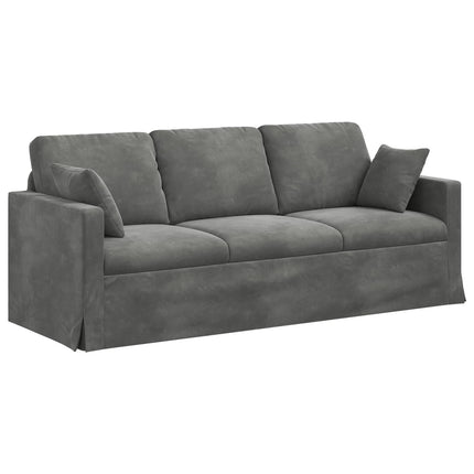 Sofa Mørkegrå 198 x 78 x 80 cm Fløjl