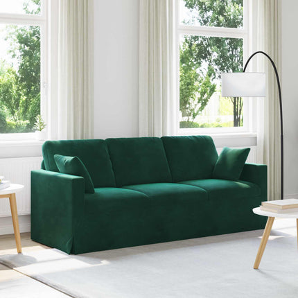 Sofa Mørkegrøn 198 x 78 x 80 cm Fløjl