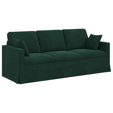 Sofa Mørkegrøn 198 x 78 x 80 cm Fløjl
