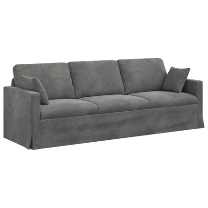 Sofa Mørkegrå 228 x 78 x 80 cm Fløjl