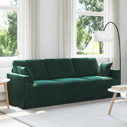 Sofa Mørkegrøn 228 x 78 x 80 cm Fløjl