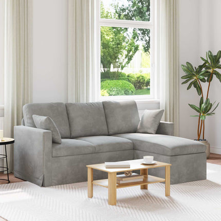 Sofa Lysegrå 178 x 134 x 80 cm Fløjl
