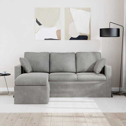 Sofa Lysegrå 178 x 134 x 80 cm Fløjl