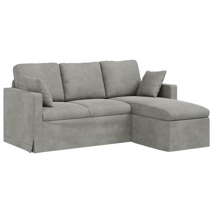 Sofa Lysegrå 178 x 134 x 80 cm Fløjl