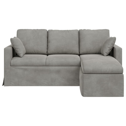 Sofa Lysegrå 178 x 134 x 80 cm Fløjl