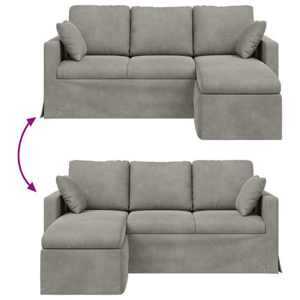 Sofa Lysegrå 178 x 134 x 80 cm Fløjl