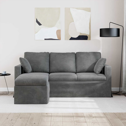 Sofa Mørkegrå 178 x 134 x 80 cm Fløjl