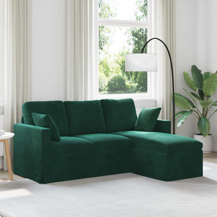 Sofa Mørkegrøn 178 x 134 x 80 cm Fløjl