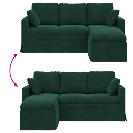 Sofa Mørkegrøn 178 x 134 x 80 cm Fløjl
